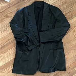 Vintage Black True Leather Blazer